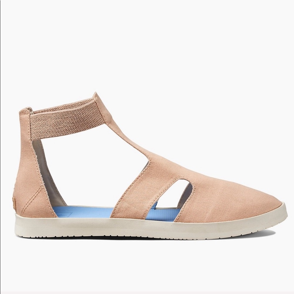 Blush Pink Cotton Open Sides Closed Back Sneakers - Picture 5 of 6